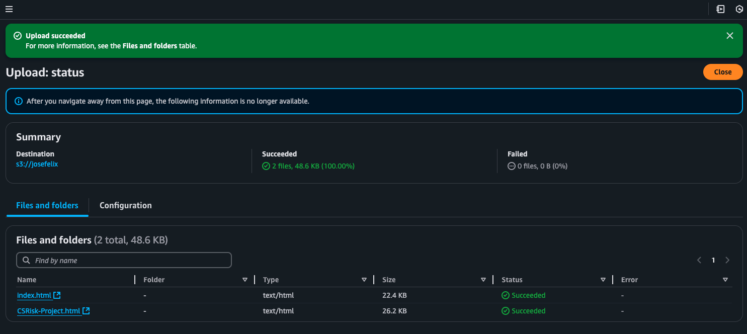 Static Website On Aws S3 File Upload | Jose Felix Cruz Static Website On AWS S3 File Upload