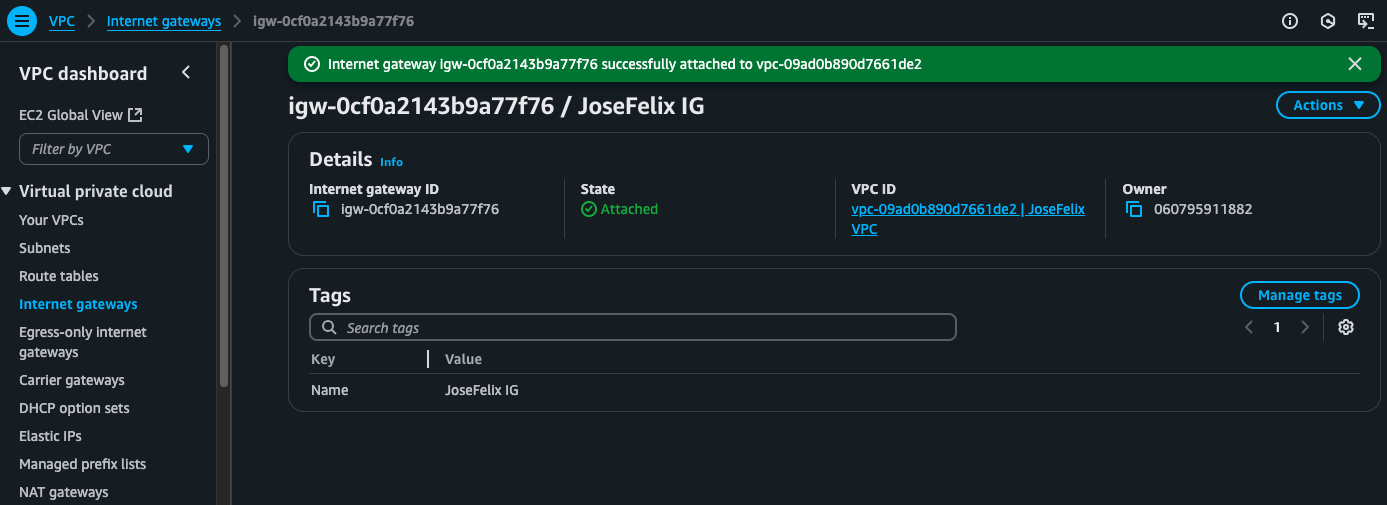Attaching An Internet Gateway To Vpc