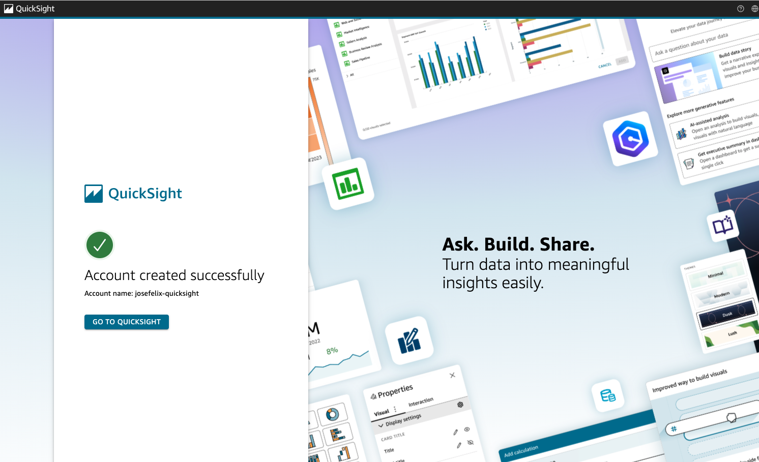 Quicksight Account | Jose Felix Cruz Quicksight Account