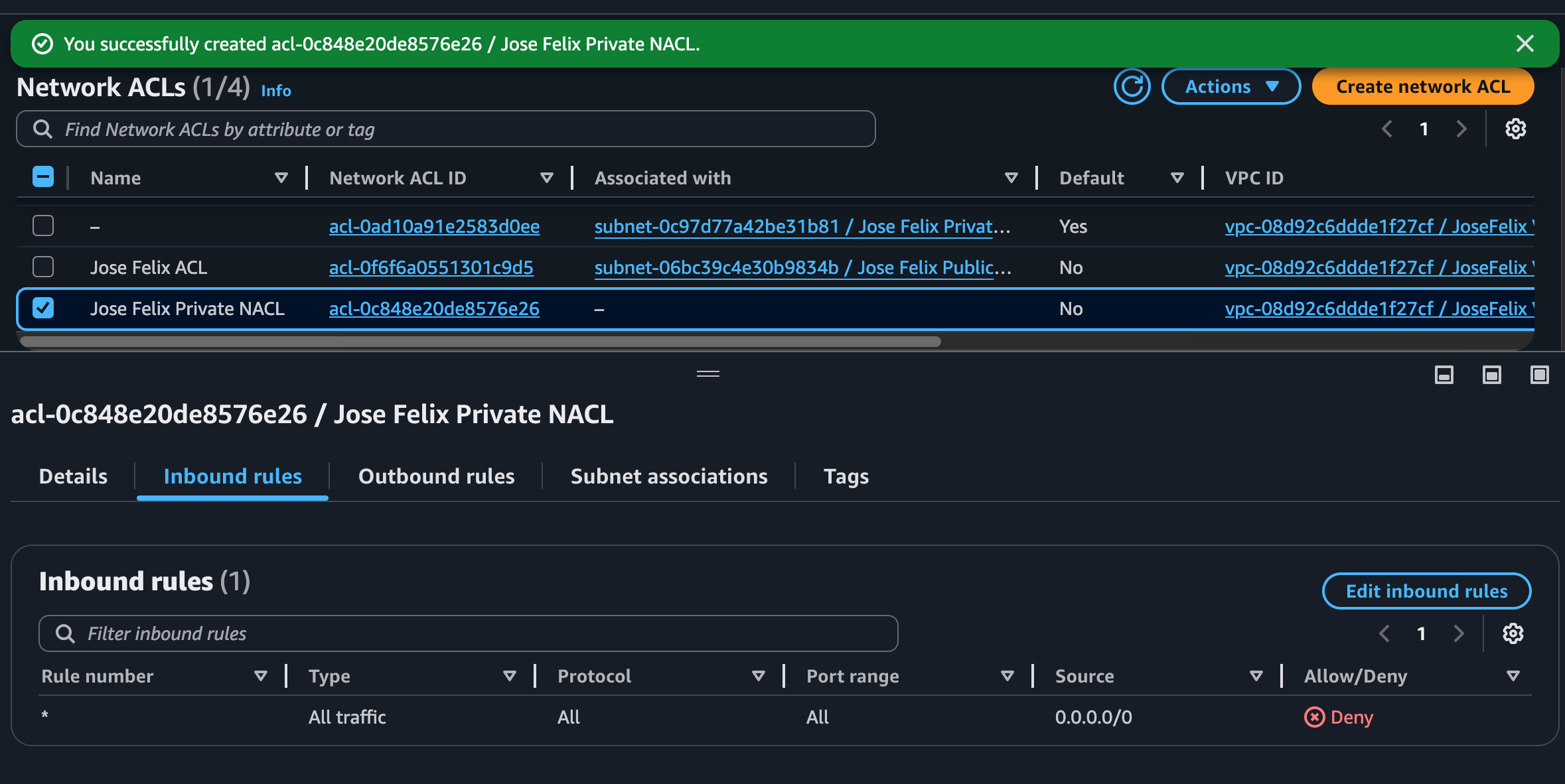 Custom Network Acls | Jose Felix Cruz Custom Network Acls
